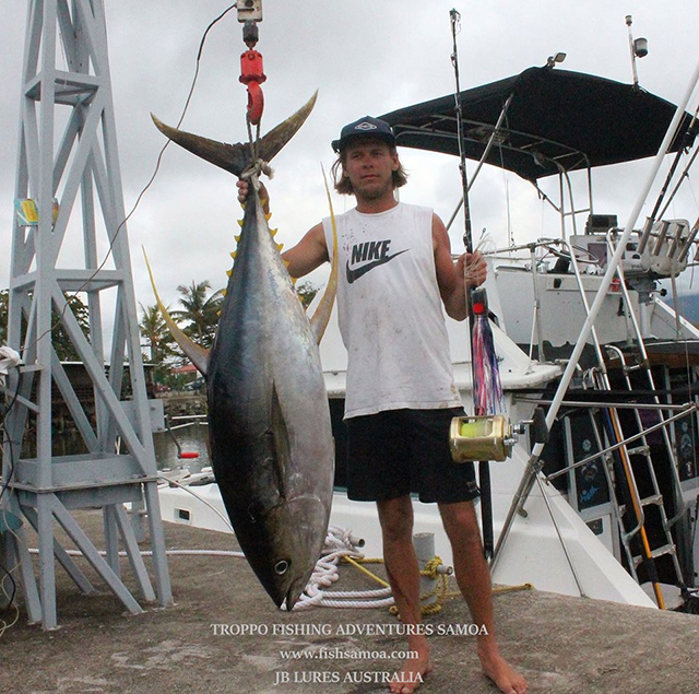 ANGLER: Lachlan Grey SPECIES: Yellowfin Tuna LURE: JB Lures, 14" Big Donger.